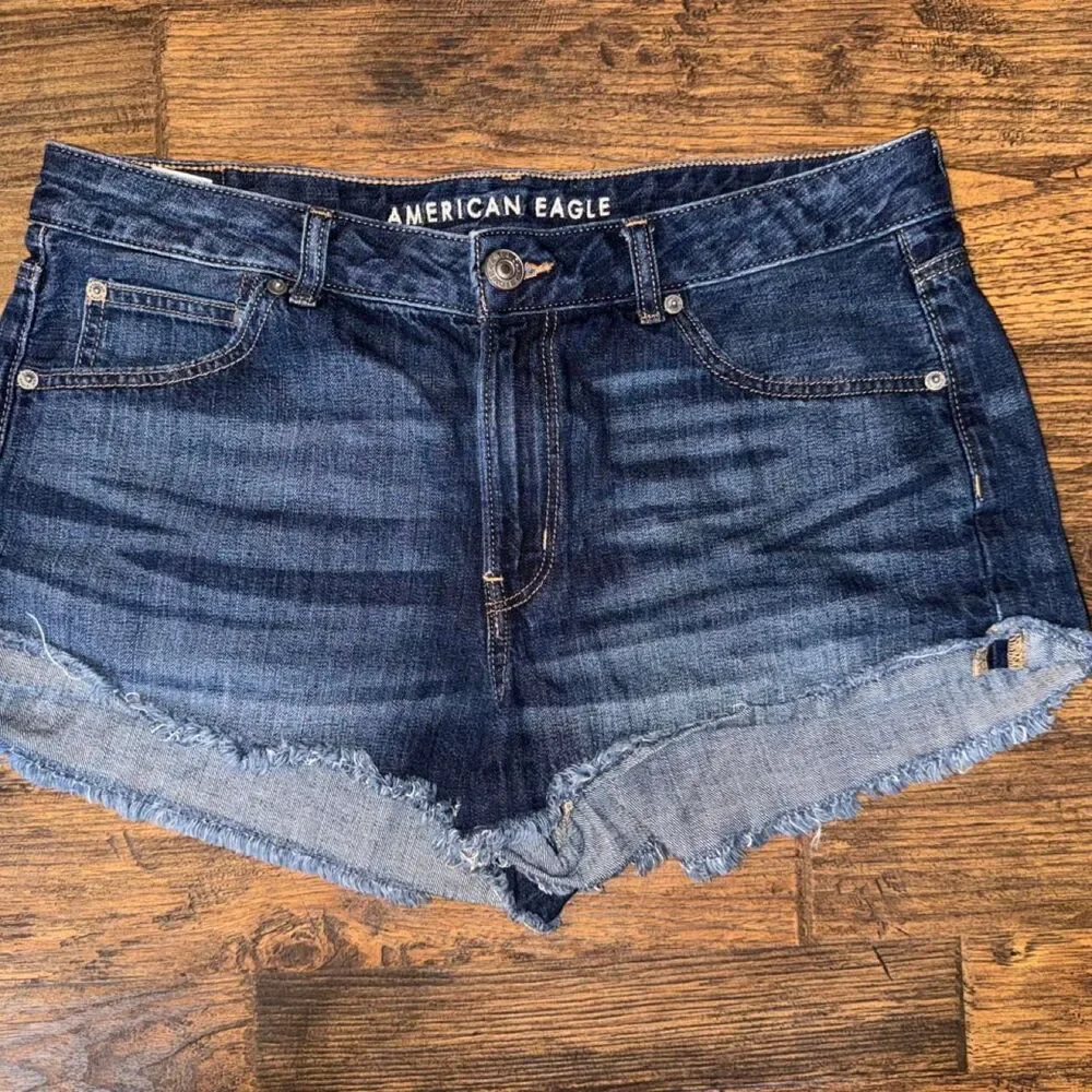 American Eagle Tomgirl Shortie Dark Wash Shorts Size 12